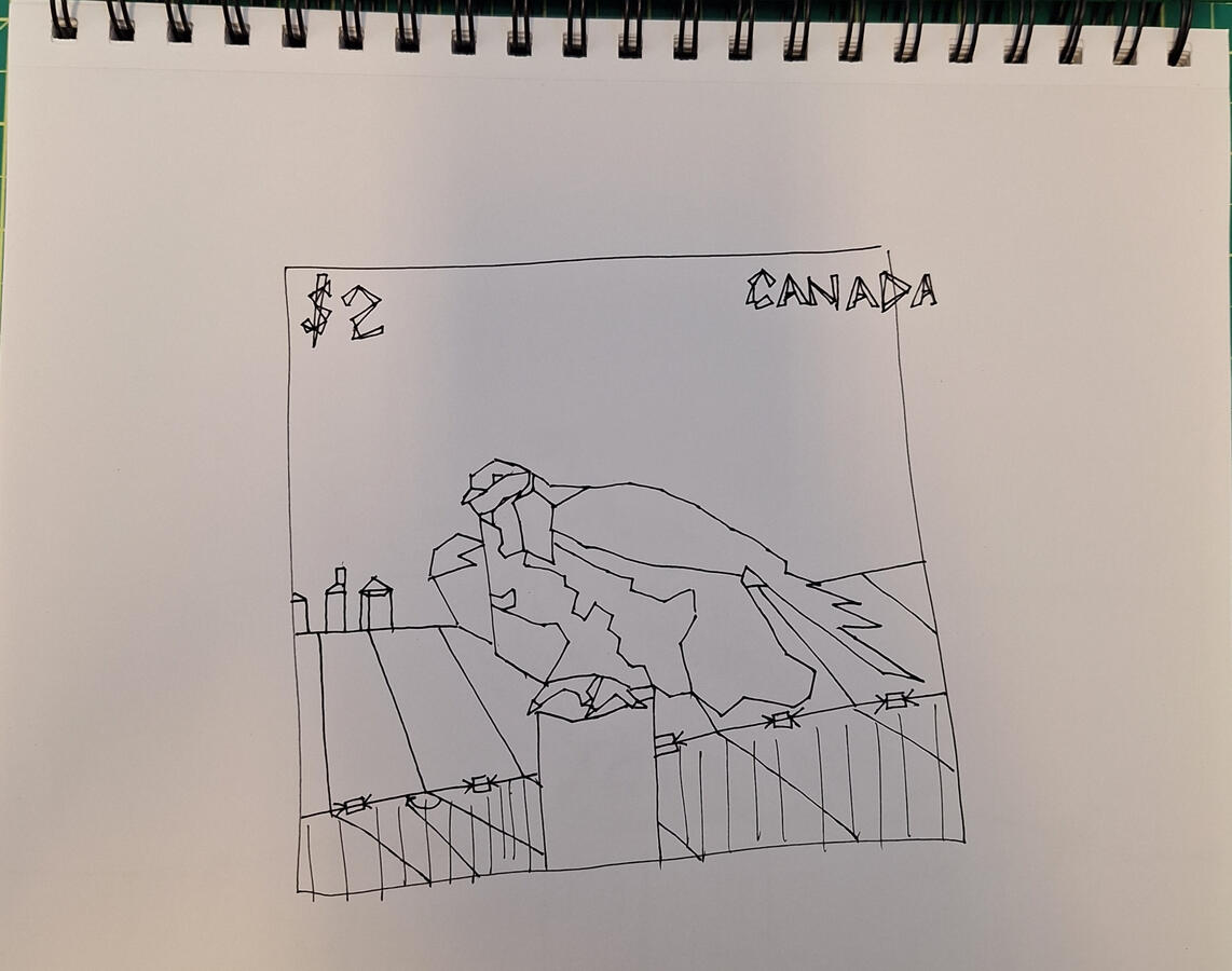 Graphic design project to product a first day cover of a Canadian stamp. 2023, Illustrator and Photoshop.