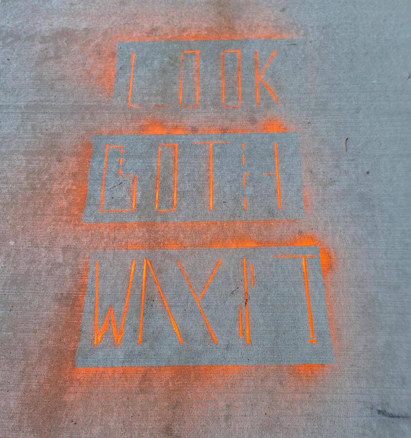 Whiteline Fever, a typeface developed around the Alberta road markings guidelines. 2024, FontLab, Illustrator, spray paint.