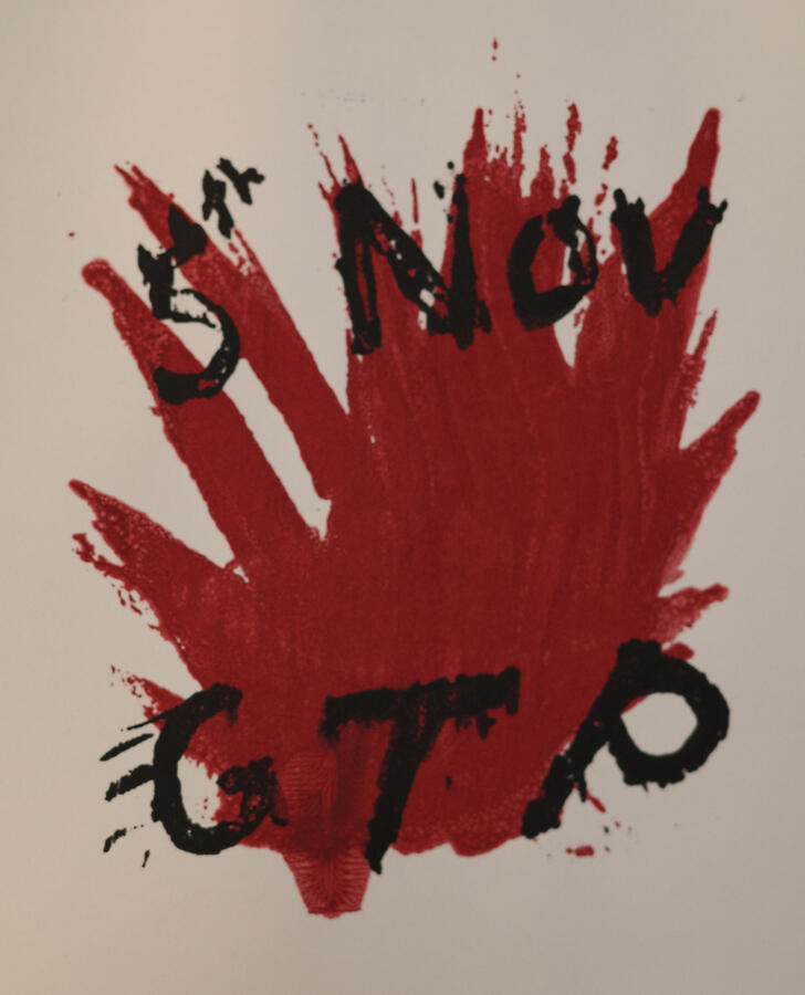 Gunpowder, treason and plot. 2024, liquid stencil serigraphy.